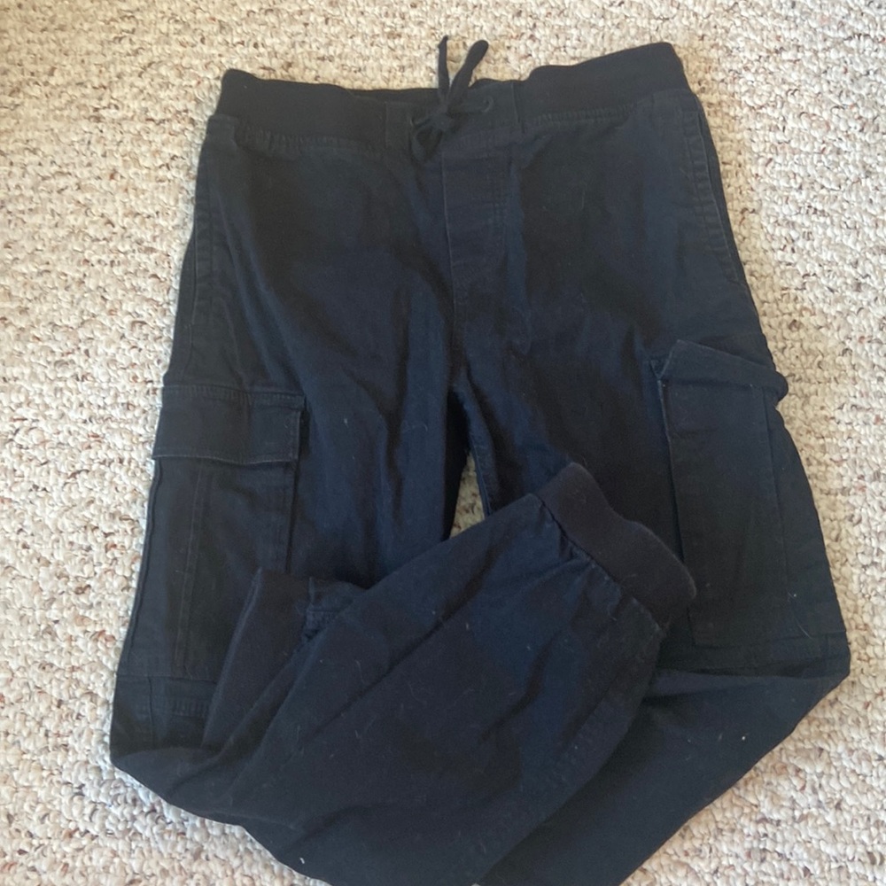 Boys size 14 black H&M cargo  jogger pants